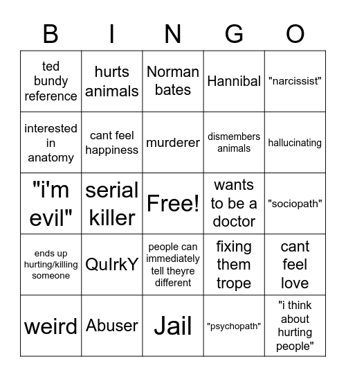 Aspd Bingo Card