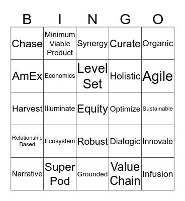Buzzword Bingo Card