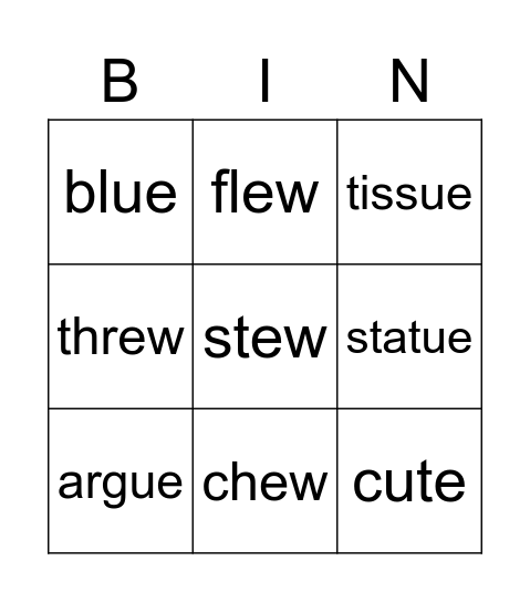 Phonics Bingo! Bingo Card