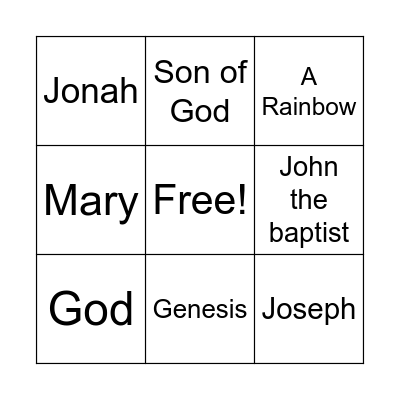 Bible Bingo Card