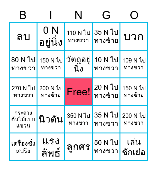 บิงโก เรื่องแรงลัพธ์ Bingo Card