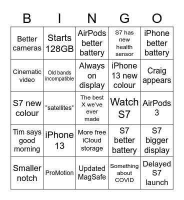 California Streaming Bingo Card