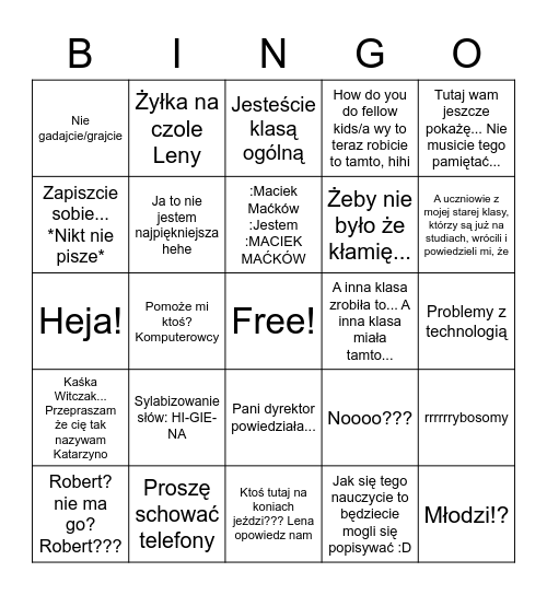 Matka Elżbieta 2.0 Bingo Card