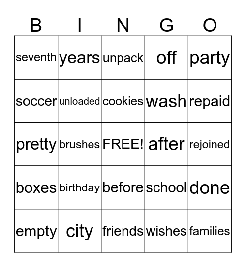 The New Friend Bingo Card