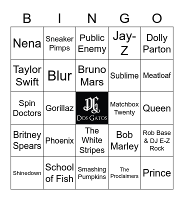v24 NUMBERS IN THE SONG TITLE Bingo Card