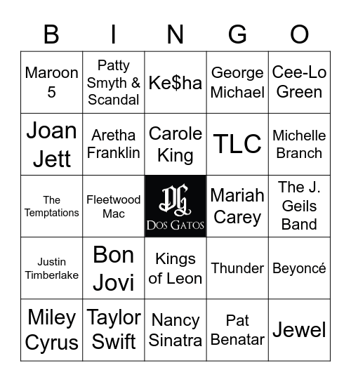 v25 DEFINITELY *NOT* LOVE SONGS Bingo Card