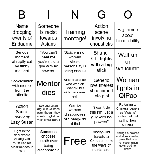 SC Bingo Card