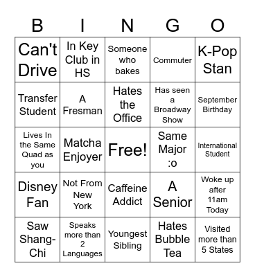 CKI ICEBREAKER BINGO Card