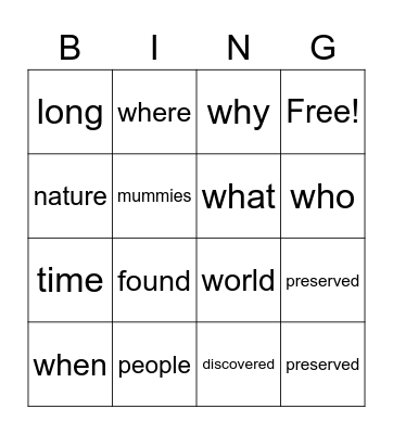 Amazing Mummies Bingo Card