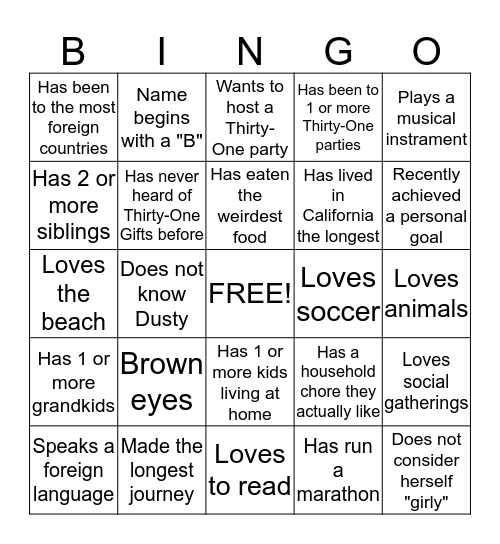 Get-To-Know-You Bingo Card