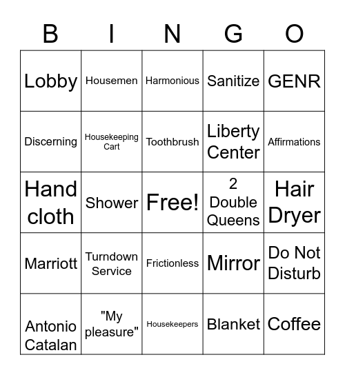 AC Hotel at Liberty Center - Housekeeping Bingo Card