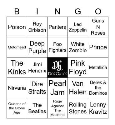 v42 AIR GUITAR! Bingo Card
