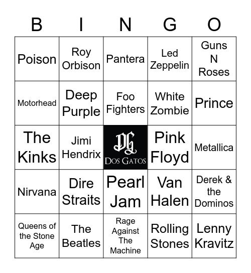 v42 AIR GUITAR! Bingo Card