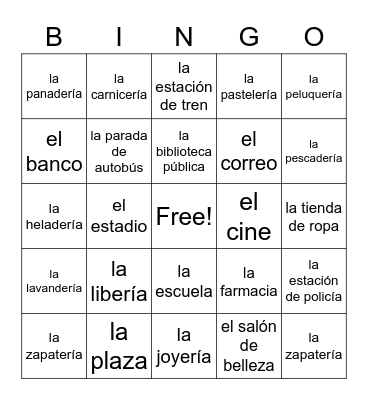 La Ciudad Bingo Card