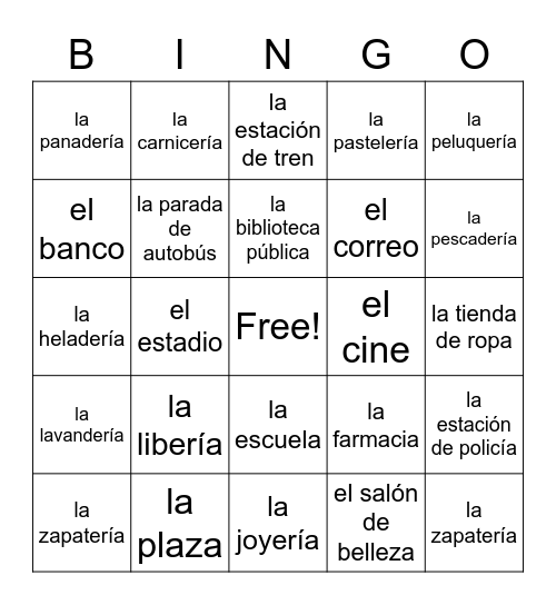 La Ciudad Bingo Card