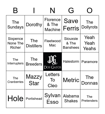 v48 BANDS WITH FEMALE SINGERS Bingo Card