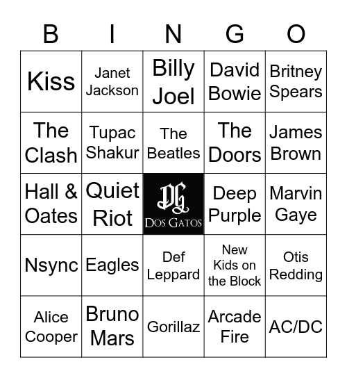 v54 ALBUM TITLE TRACKS Bingo Card