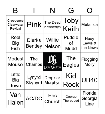 v52 DRINKING SONGS Bingo Card