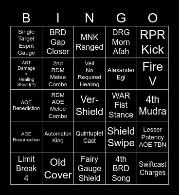 JOB Prediction Bingo Card