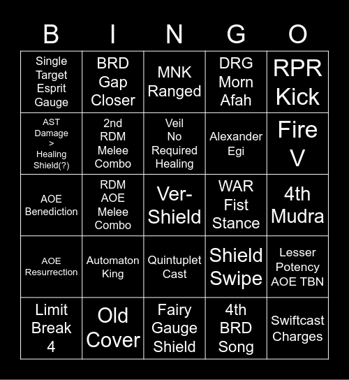 JOB Prediction Bingo Card