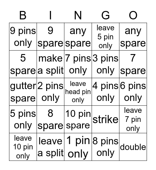BINGO BOWLING Bingo Card