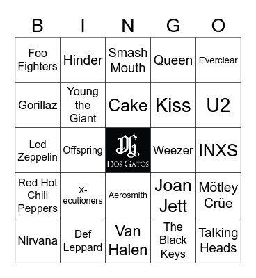 v60 - BANDS A-TO-Z Bingo Card