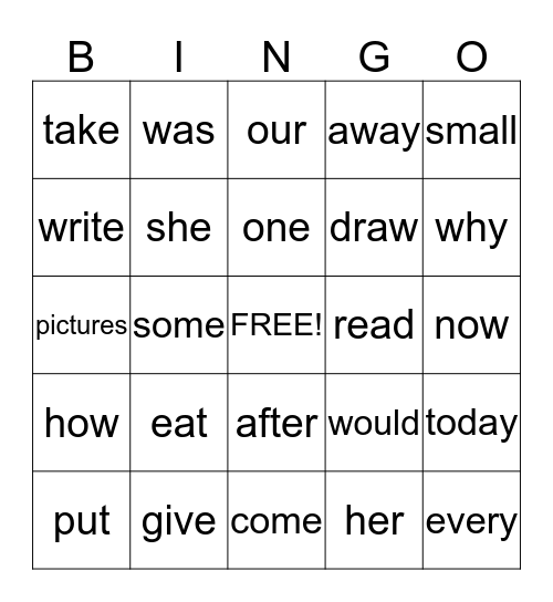 Lesson 10 Bingo Card