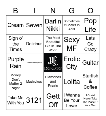 V61 PRINCE Bingo Card