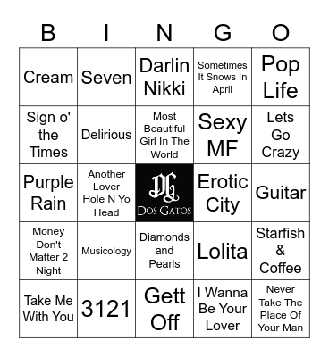 v61 PRINCE Bingo Card