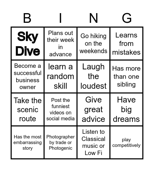 Who is Most likely? Bingo Card