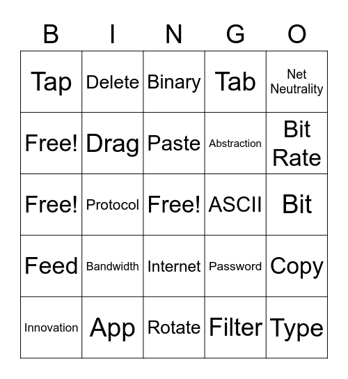 Computer Science Bingo Card