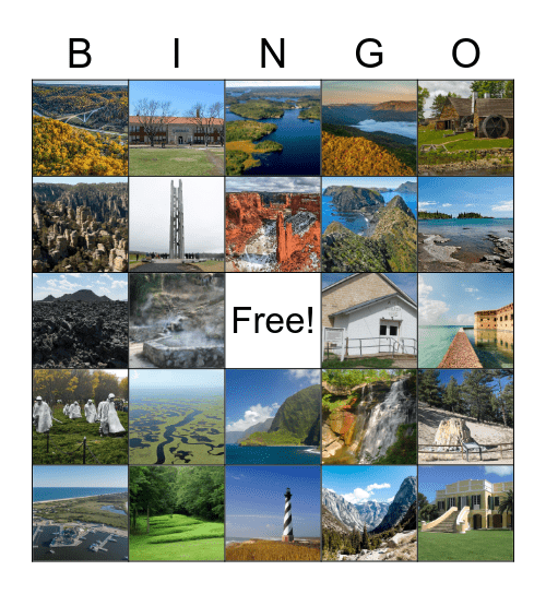 NPS Images Bingo Card