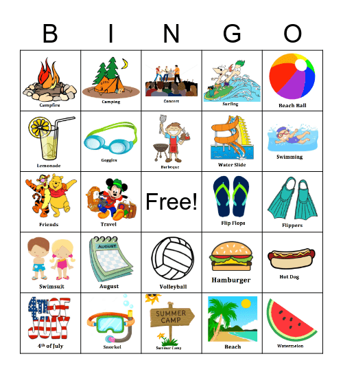 Summer Bingo! Bingo Card