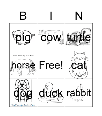 I Went Walking Bingo Card