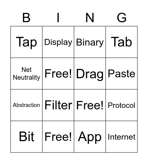 Computer Science Bingo Card