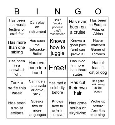 Content Team Social! Bingo Card