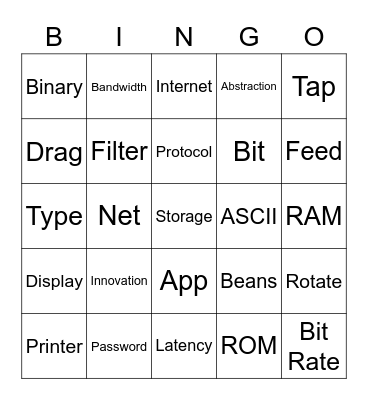 Computer Science Bingo Card