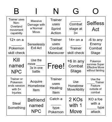Character Card 1 Bingo Card