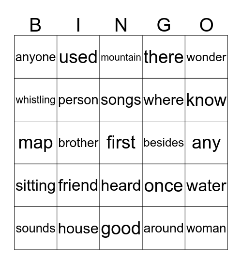 Whistle Communication Bingo Card