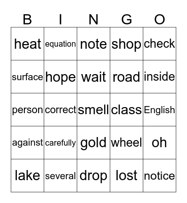 SLCPS Sight Words 3.4 Bingo Card