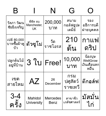 Rith's FC Bingo Card