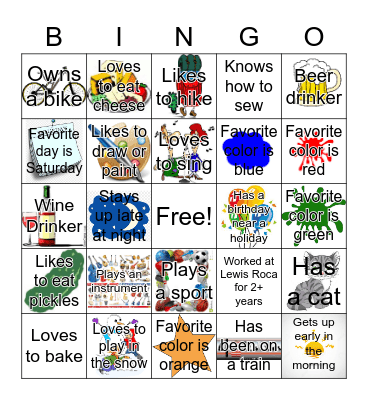 HR Team Bingo! - Find someone who...Each person can only be noted twice. Bingo Card