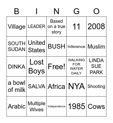 A LONG WALK TO WATER BINGO Card