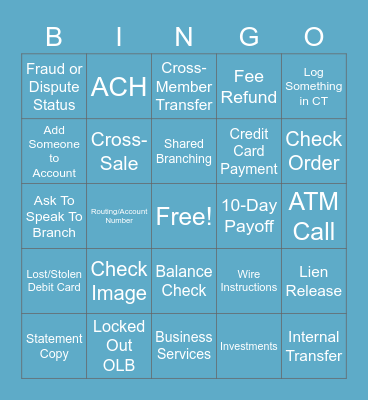 eBranch Bingo Time Bingo Card