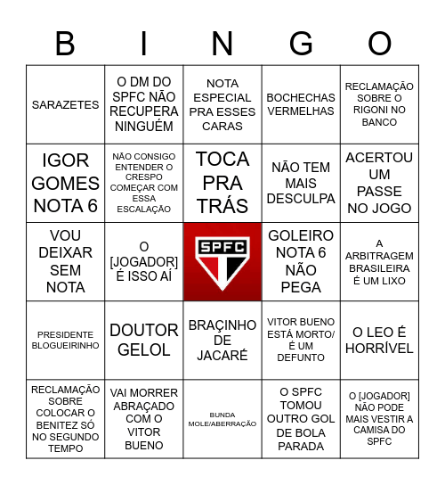 BINGO DO BAROLO Bingo Card