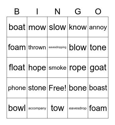 9/13 ELA Words Bingo Card