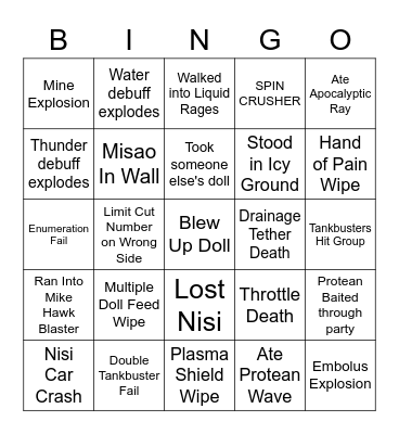 Misao Tea Fun Bingo Card