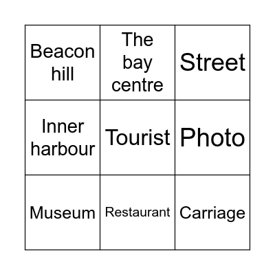 Victoria Bingo Card