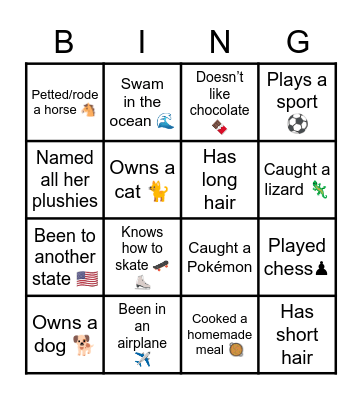 Icebreaker Bingo Card