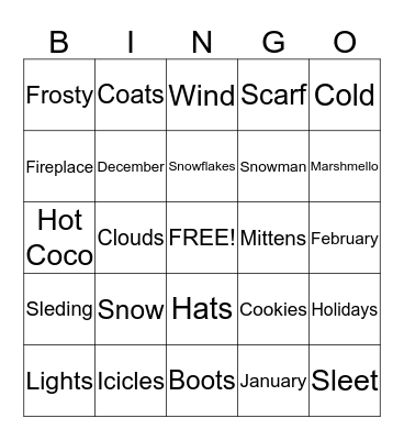 Winter  Bingo Card